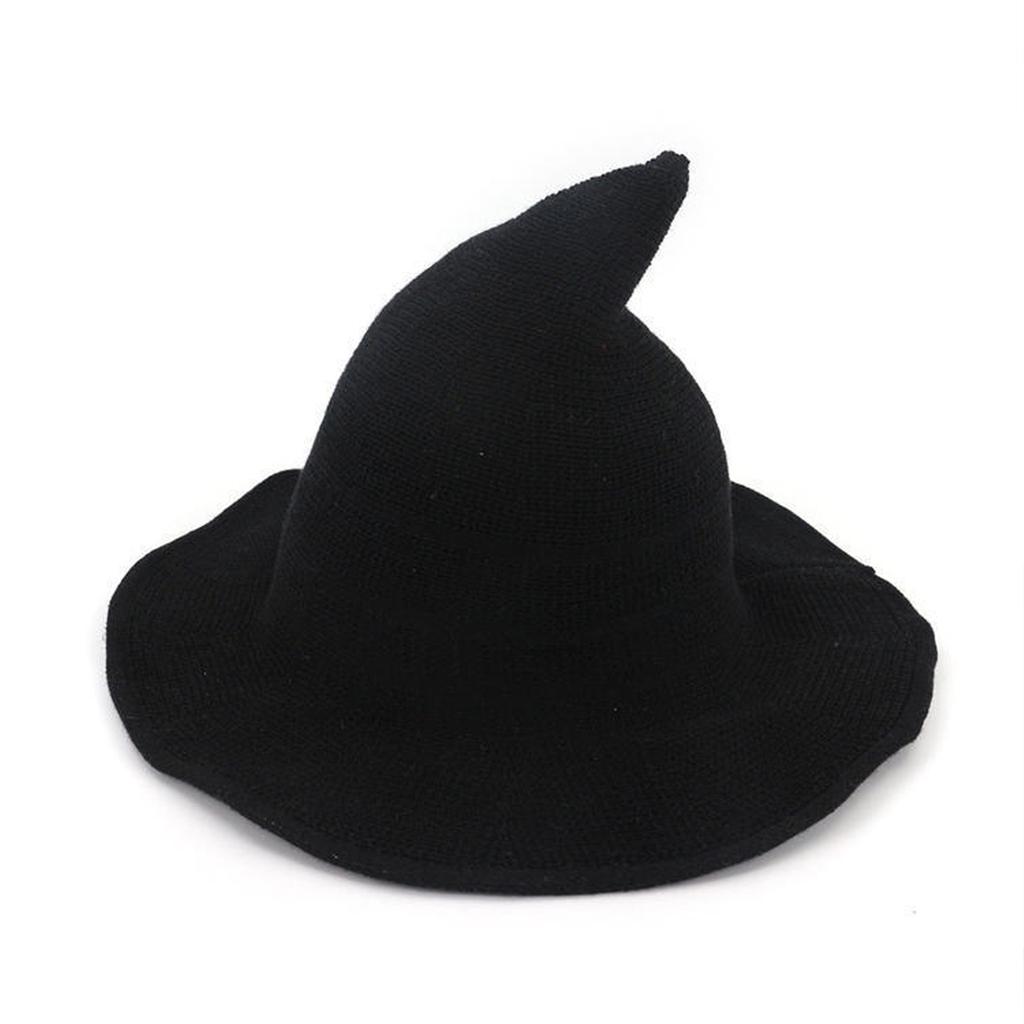 2025 Halloween Witch Hat Long Point Hat Knitted Cap for Women Halloween Party Hat Magical Hat Festival Party Cosplay Decoration