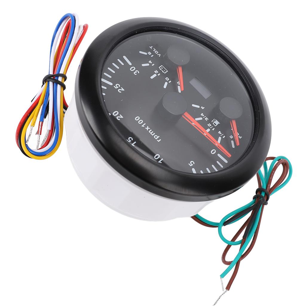 85mm 3 in 1 Speedometer 3000rpm Tachometer 8 to 16V Voltmeter 7 Colors Backlight E-1Celsius4-1Celsius2-3Celsius4-F Fuel   Gauge for RV Yacht Truck