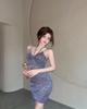 Sparkling Spaghetti Strap Mini Dress with Glitter Sequins