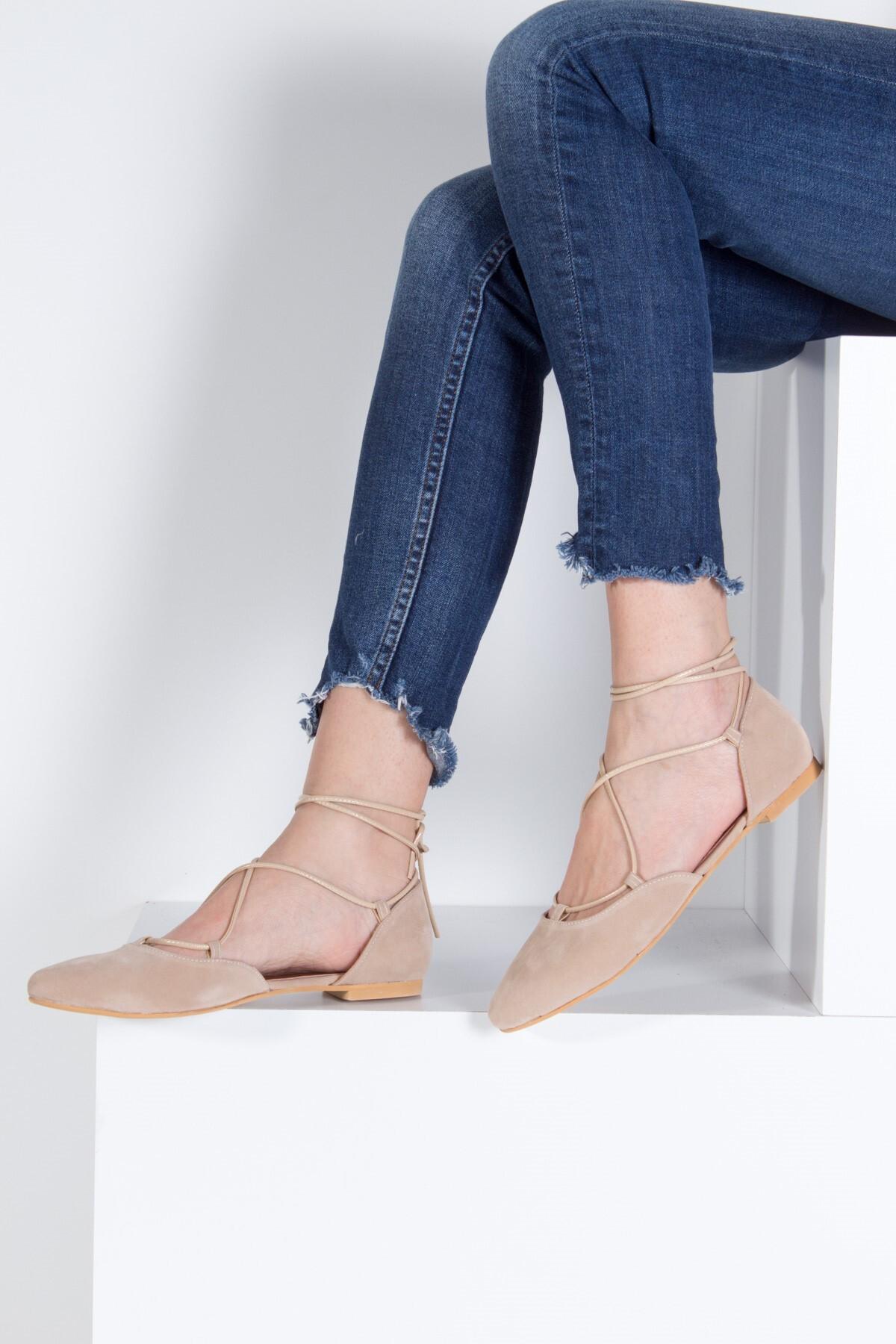 

Women s Flat Shoes Tan Ballerinas 35
