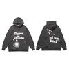 Mens Oversized Hoodie With Retro Moon Print Streetwear Sweatshirt Winter