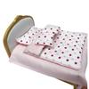 Five-piece Set Dollhouse Miniature Bed Bed Sheet 20cm Plush Doll Bedding  Doll Accessories