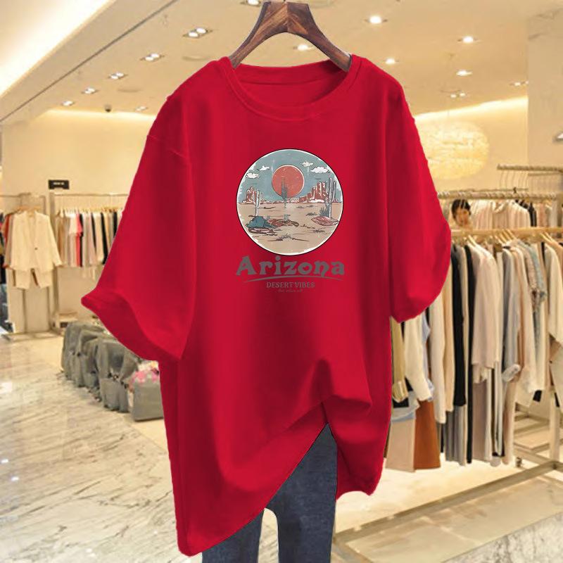 Cotton short-sleeved T-shirt women's summer new loose top bottoming shirt