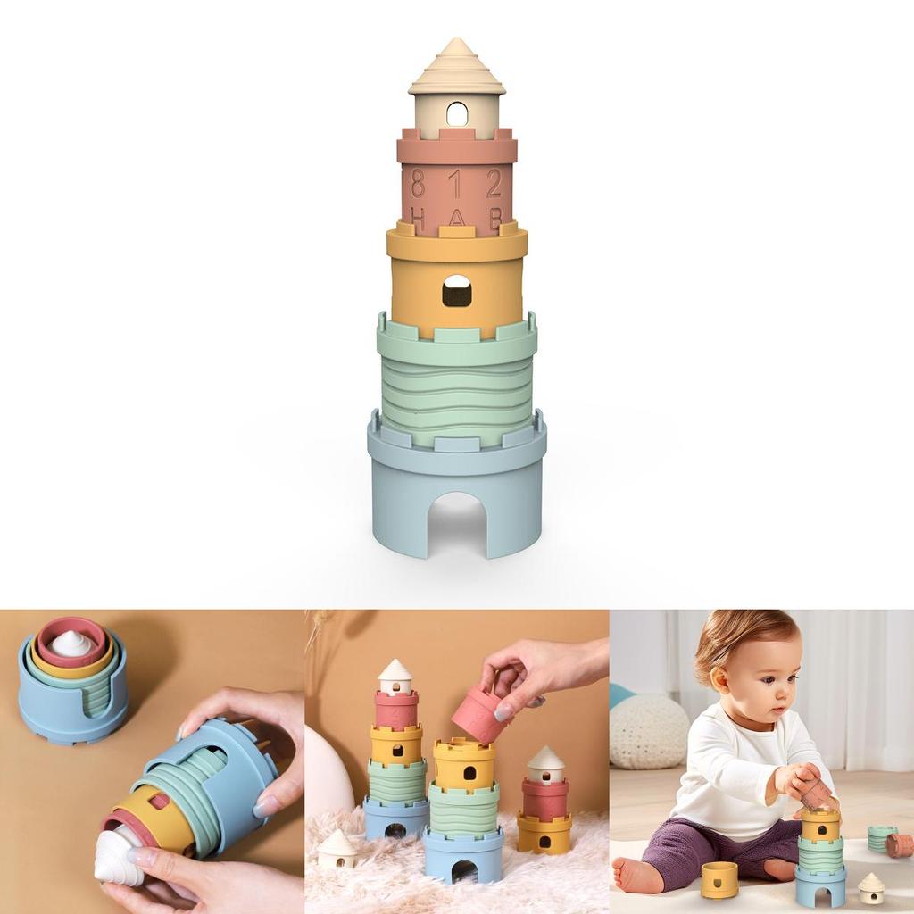 Montessori Stacking Toy For Children Silicone Sensory Development Educational Playset