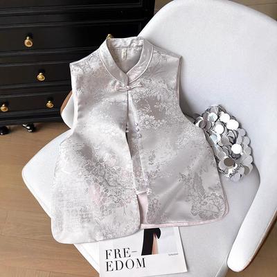 Satin Vest Women's 2025 Spring Retro Temperament Vest Top Small Man
