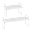 2 Tier Cabinet Organizer Shelf Counter Shelves Steel Storage Spice Rack