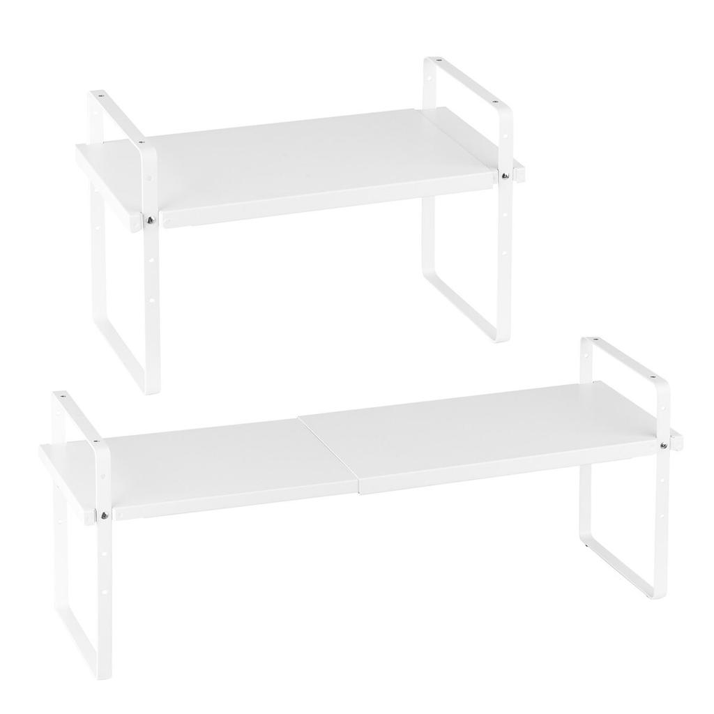 2 Tier Cabinet Organizer Shelf Counter Shelves Steel Storage Spice Rack
