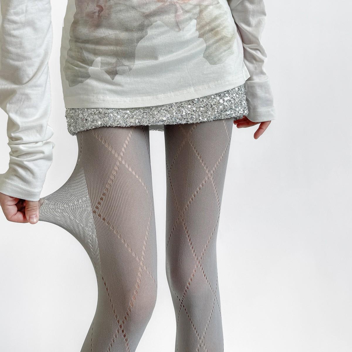 

New Women s Retro Plaid Hollow Out Mesh Fishnet Stockings Women Tights Lingerie Slimming Stocking Pantyhose Tight Female Hosiery One Size сірий