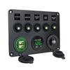 Waterproof Marine Boats Rockers Switch Panel 5 Gang with Twin USB Slot Socket 2.1A + Voltmeter for Car s Vehicle