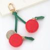Fruit Shape Cherry Design Fruit Charm Coin Purse Blueberry Peach Cute Key Chain Mini Pouch Wallet Gift For Airtag Girl Women