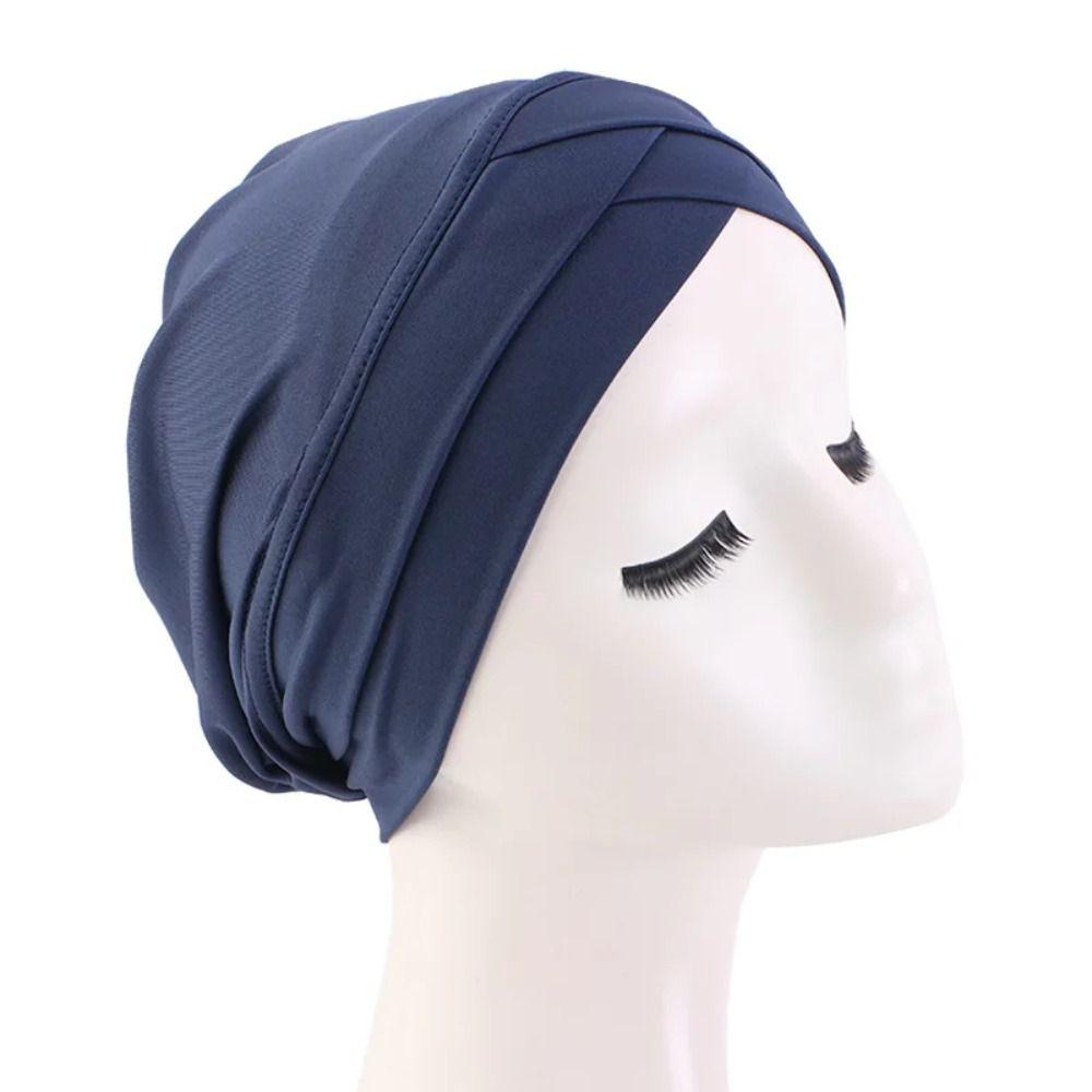 

Bonnet Cap Cross Stretch Headband Hat UnderScarf Chemo Cap New Stretch Headscarf Women сірий