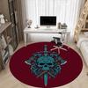 1pc Sword Skull Office Round Area Rug, Under Office Chairs Bedroom Living Room Home Decor, Room Deco, Available in Various Sizes