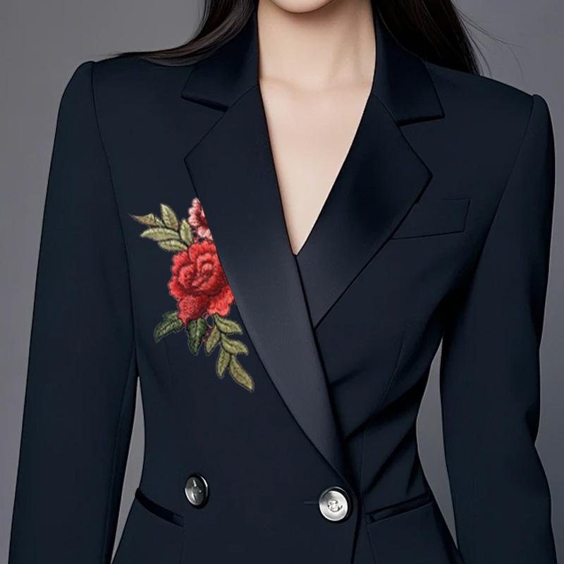 2Pcs Dress Embroidered Fashion Lingerie Breast Flower Sewing DIY Polyester Fabric Sticker Embroidered Decals Flower Applique