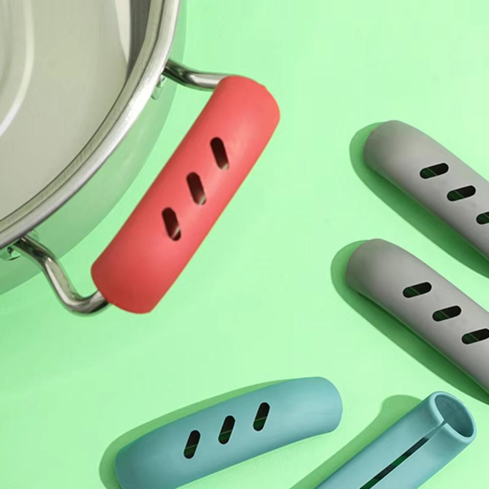 2 STÜCKE Neu Silikon Pfannengriff Anti-Bügel Ärmel Hitzebeständig Anti-Bügel Eisenpfanne Wok Ohren Handschuhe Langlebiger Griff Ärmel