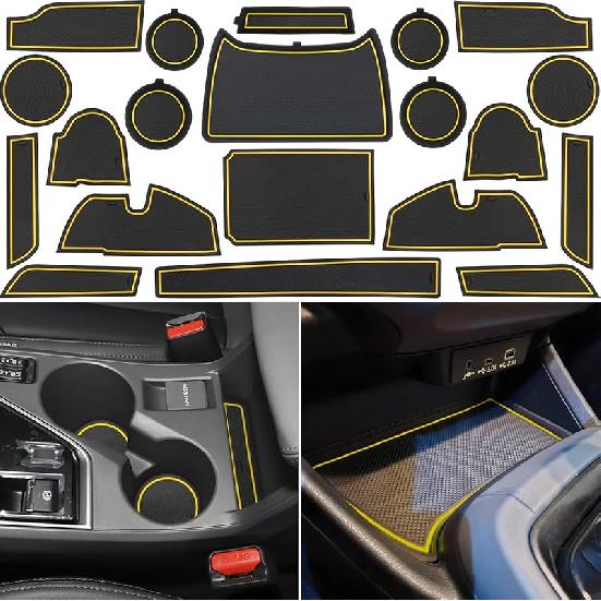 Center Console Liner For Subaru Crosstrek Accessories 2024 2025 2026, For Impreza Cup Holder Mat, Coaster Trim, Non-Slip Dust Interior, Door Slot