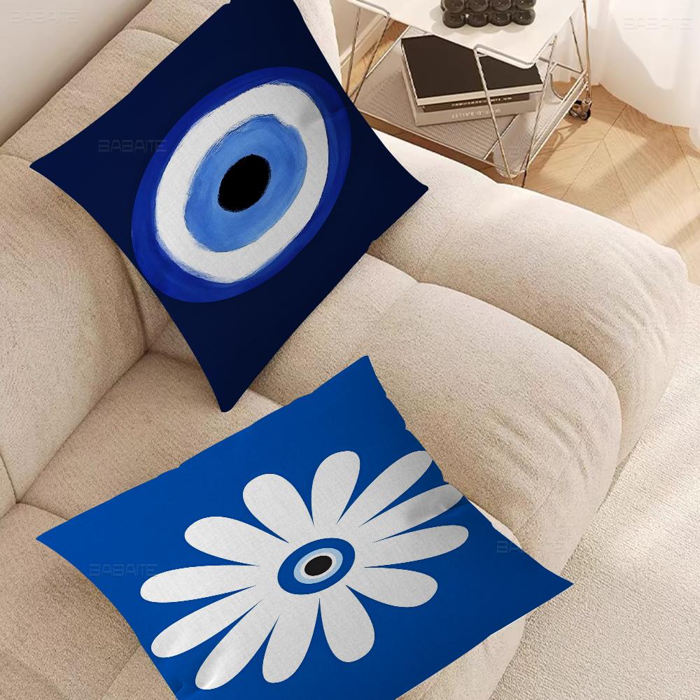 Blue Lucky Eyes Office Cushion Pillowcase Car Cushion Cover45X45CM Lumbar Pillowcase Sofa Pillowcover