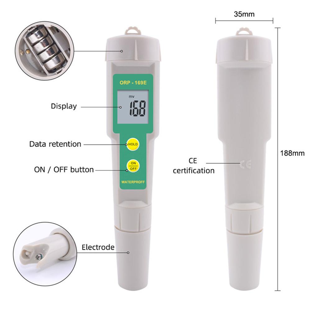 Orp-169e Tester Pen Meter Waterproof Tester Redox Potential Positive Negative Orp Meter For Water Systems