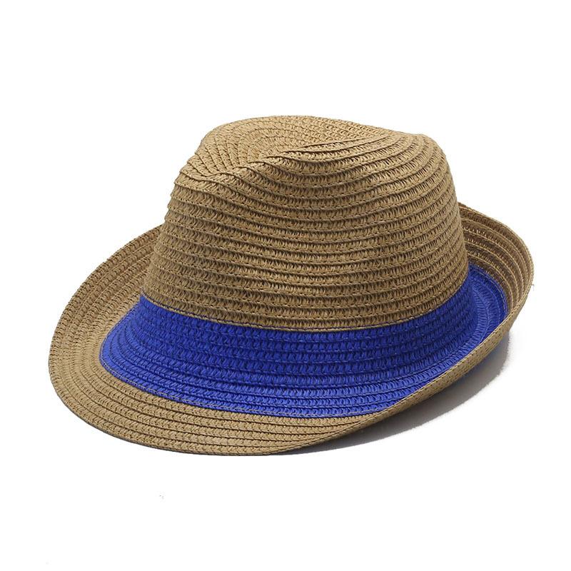 Summer color matching personalized Panama hat British jazz cool hat trendy brand sun hat fashionable versatile couple straw hat