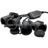 38cm Waterproof European Standard 250V/16A Power Extension Cord with Cover, One-to-Four Plug