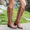 Large Size Boots Women'S High Heel Black Tall Boots Western Cowboy Knight Boots