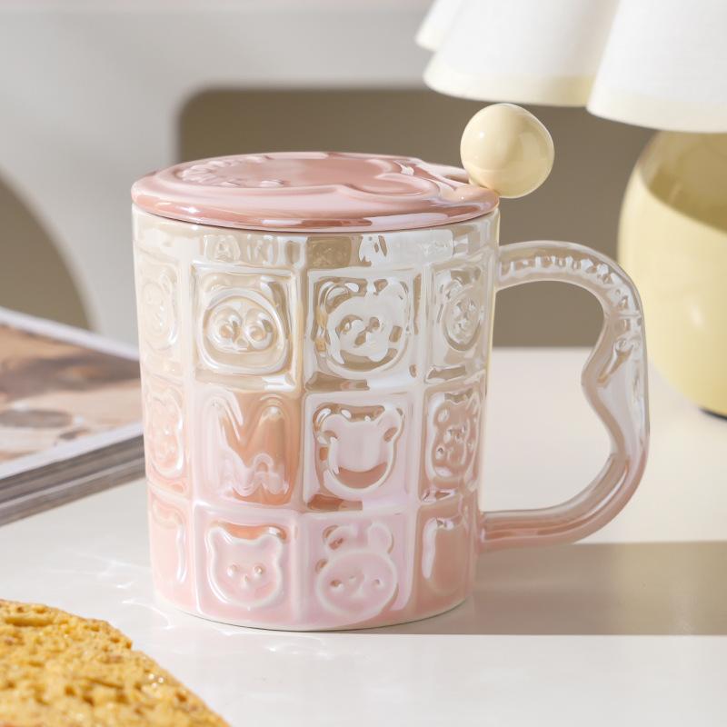 Wind Ceramic Cup With Lid High Value Home Office Couple Water Cup Gift Box Gift High Sense