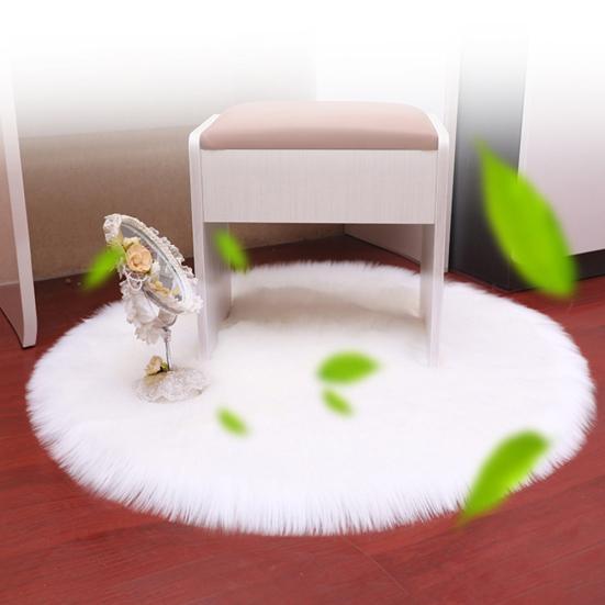 30/35/40/45 cm rotondo semplice soffice tappeto imbottito tappeto camera da letto stuoia decorazione per la casa