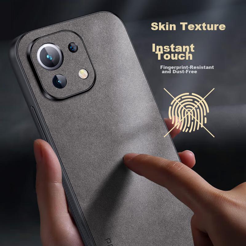 Xiaomi 11 Youth Edition Phone Case, 11 Lite Shockproof Camera Full Protection Soft, Simple Silicone Outer Case, WoAnd Leather Case, Black