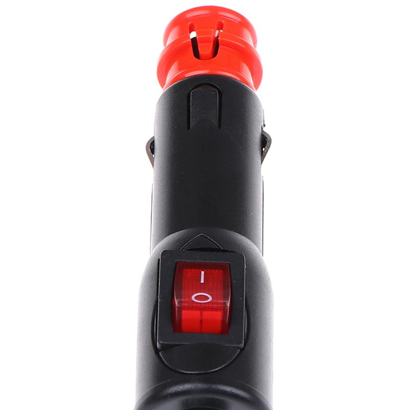 12V-24V 8A Male Car Lighter Socket Plug Connector With Red On/Off Switch