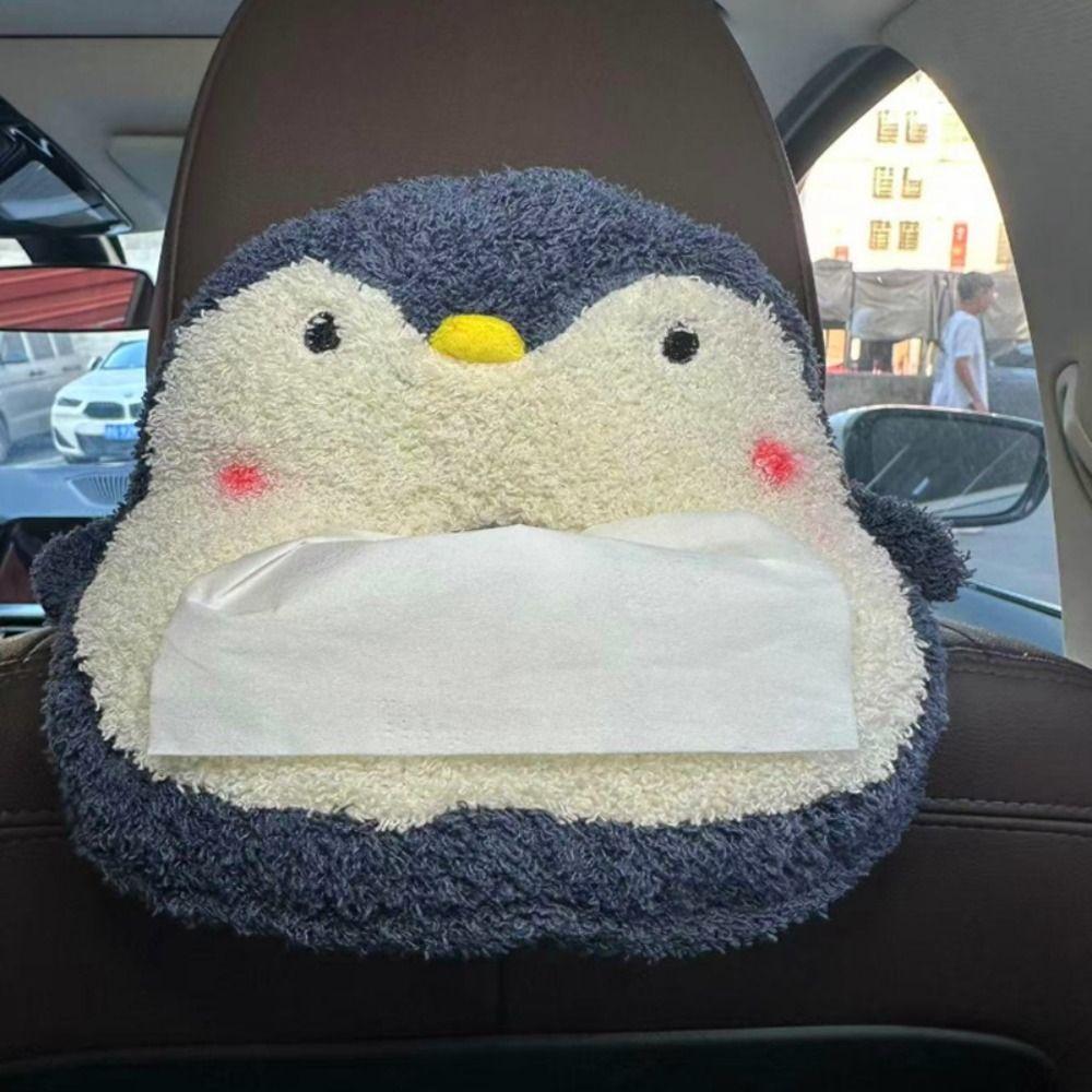 Plush Animal Shape Car Tissue Holder Cartoon Paper Towel Cover Creative Tissue Box  Car Interior