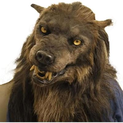 Máscara de cabeza de animal de peluche de látex de terror de Halloween máscara de cabeza de simulación para fiesta de baile accesorio de hombre lobo zorro león