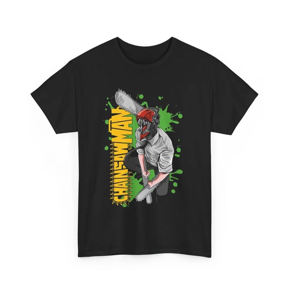 

Chainsaw Unisex Green Splash 2026 New Cotton Tshirt for Unisex and Women Anime Style Fashion Casual Short Sleeved Tshirt Unisex 2XL