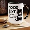 Cat To-Do List Coffee Mug Ceramic Tea Cup with Humorous Checklist