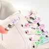 1 Pair Flat Shoe Laces Magnetic Metal Lock Elastic Shoelaces Colour Precision Compilation Lazy Shoelace For Sneakers Shoestring