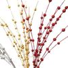 Simulation Home Decoration Glitter Artificial Flower Powder Berries Artificial Glitter Berry Stem Christmas Decoration
