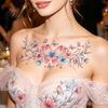 5 Sheets Colorful Butterfly Flower Tattoo Stickers, Waterproof Temporary Body Art, Hypoallergenic Floral Chest Back Decals for Women Girls