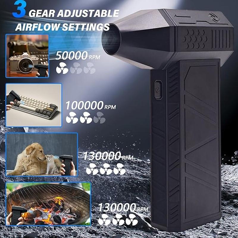 Ventilator Electric Violent Fără Perii 130000 RPM Portabil Colector de Praf Aer 52m/s Camping în Aer Liber Curățare Suflantă Mini de Mână