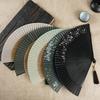 Women Folding Fan Chinese Style Dancing Fan Tassels Bamboo Carving Handle Handheld Performance Fan Photo Prop abanico de mano