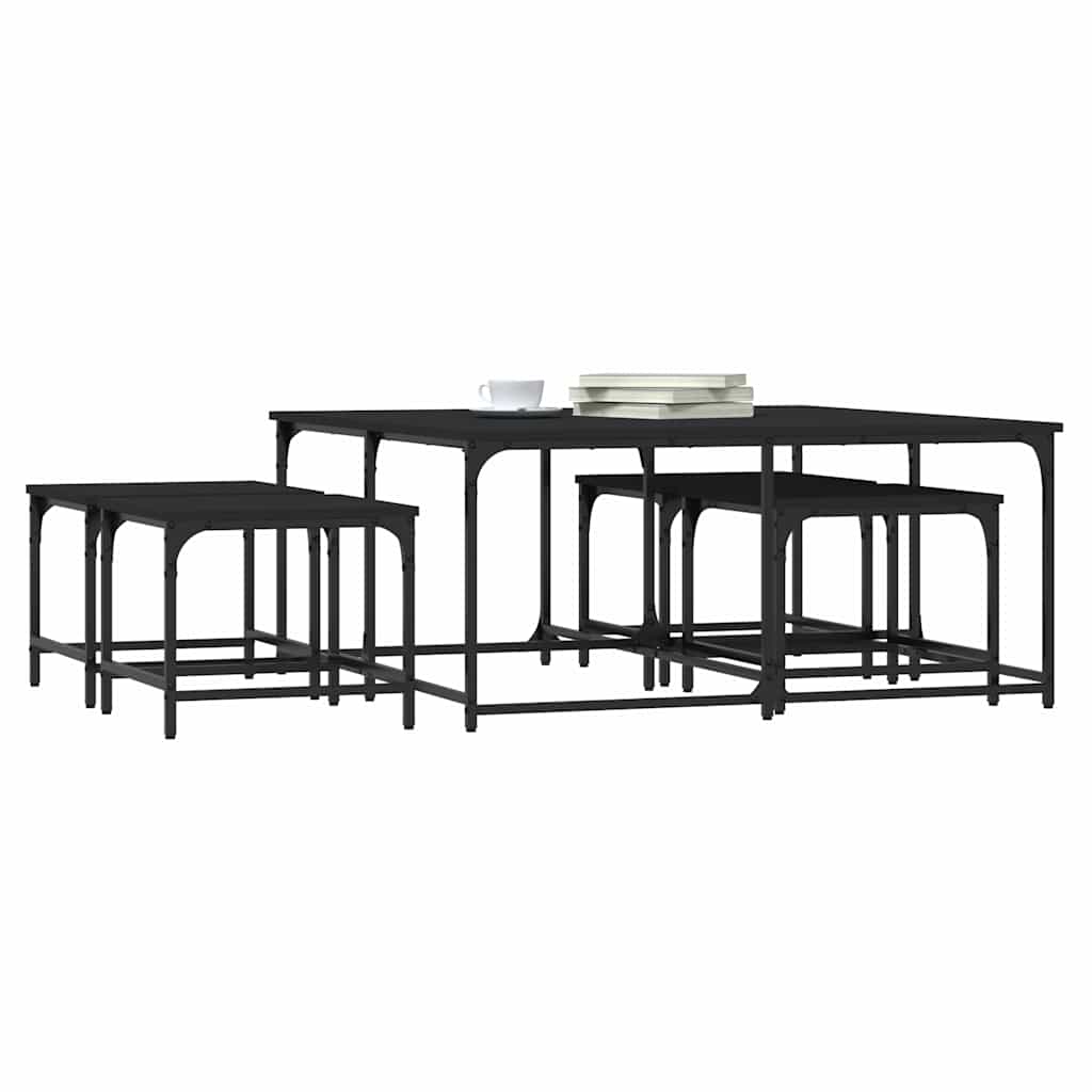 Vidaxl Coffee Tables, Nesting, 5 Pcs, Black