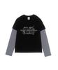 CARGOBROS FOR WOMAN One & Only Lettering Layered Long Sleeve Tee (Black/White)