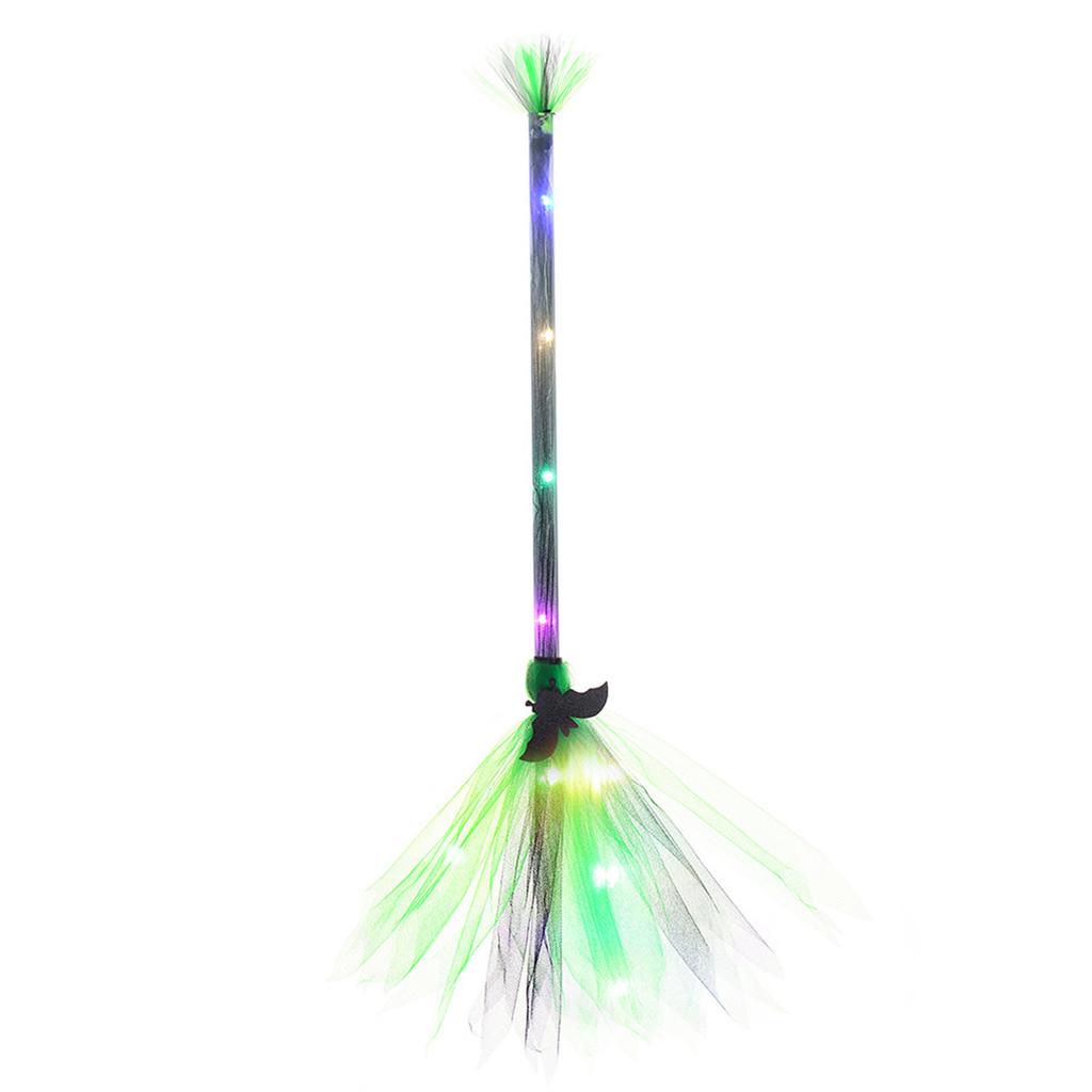Glowing Halloween Led Broom Decorative Ornament Decorative Crafts Supplies for Festival Holiday Costume Cosplay Props