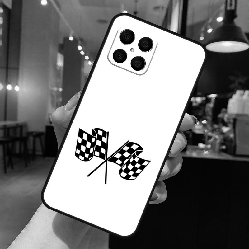 

Checked Flag Racing Car For Honor Magic 8 7 5 6 Lite Case For Honor 400 200 Pro 90 70 50 X8c X8b X9a X9b X9c X9d Win Honor Magic6 Lite