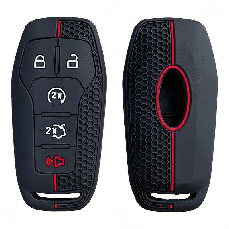 Silicone Car Key Case Shell For Ford Explorer Edge Mustang F Series Truck Rubber Remote Cover Keychain Accessorie