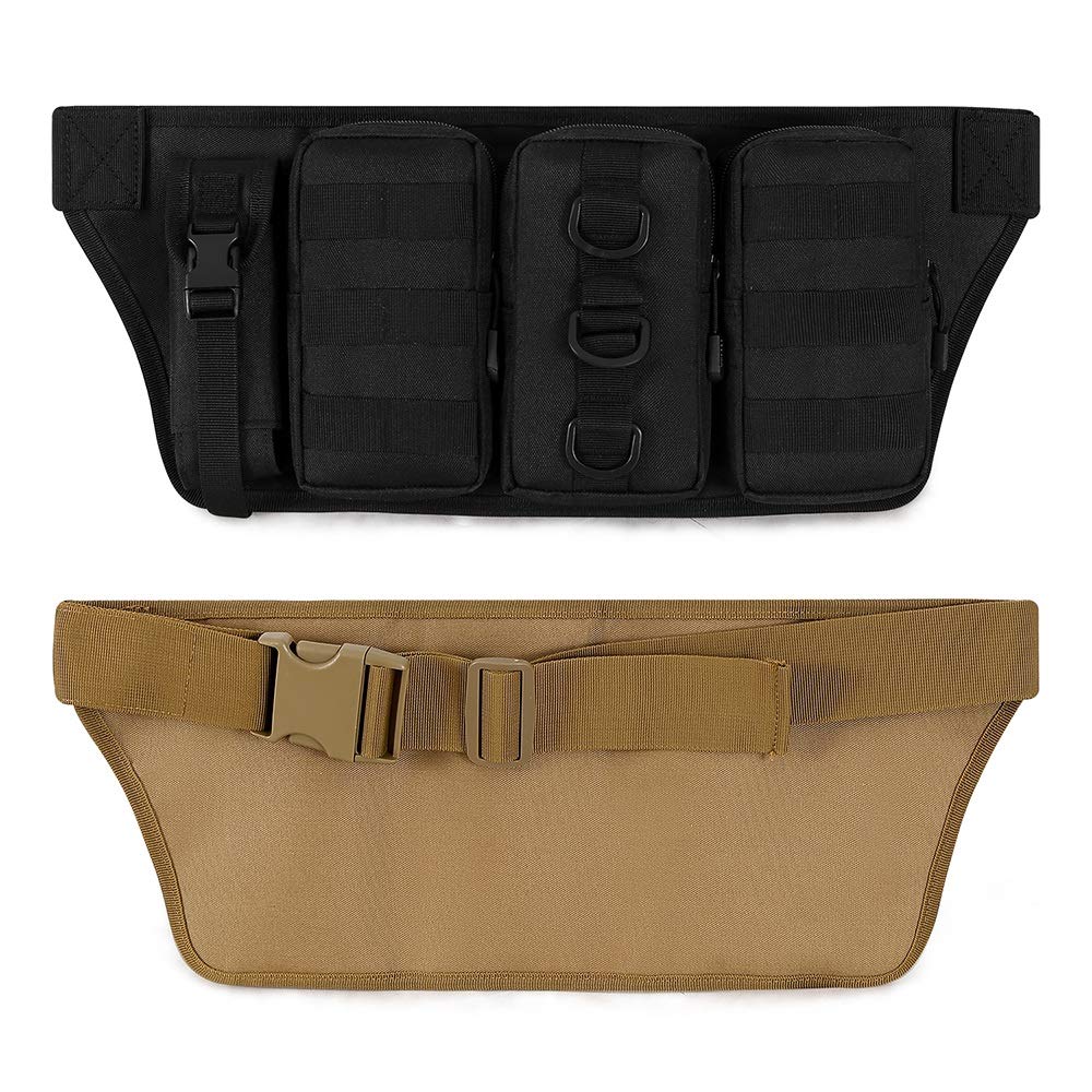 PHOENIX IKKI Small Item Storage Camouflage Utility Outdoor Tactical Military Crossbody Waist Bag Waist Pouch Work Belt Black Multi-Pocket