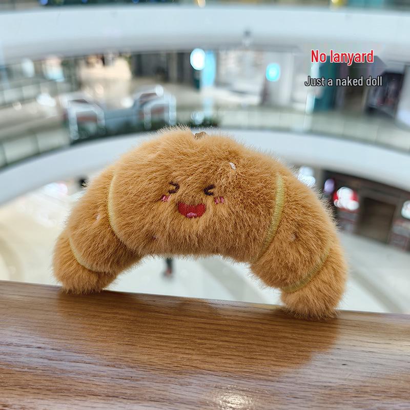 Adorable Hamburger Plush Pendant Doll Keychain with Chicken Leg Decoration
