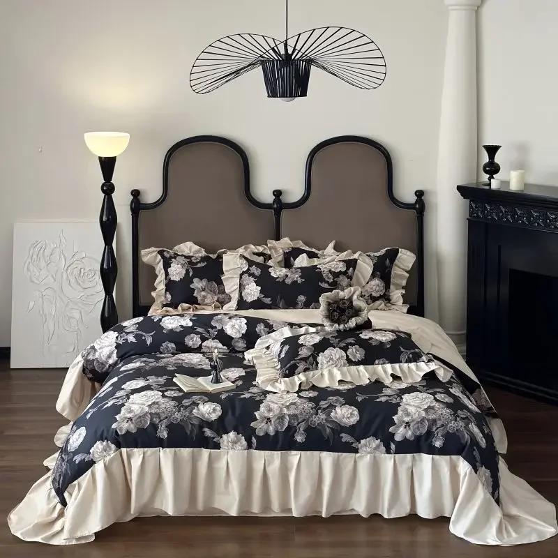 Svetanya 100s Egyptian Cotton Bedding Set Bed Linen King Queen Europe Double Size Duvet Cover Sets Underwear Flat Sheet Style&Queen