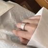 Geometric Frosted Brushed Open Ring for Women - Double-Layer, Versatile Irregular Design for Index Finger.