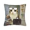 Pillow Cover Cat Owl Funny   Vintage Pillow Case For Chair Sofa Home Decor Pillowcases