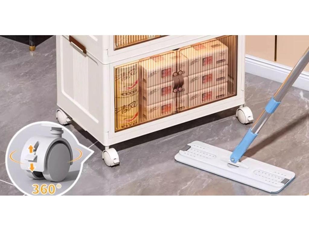 Mobile Storage Cabinet with Shelves - Kitchen, Bedroom, Living Room - No Installation Needed