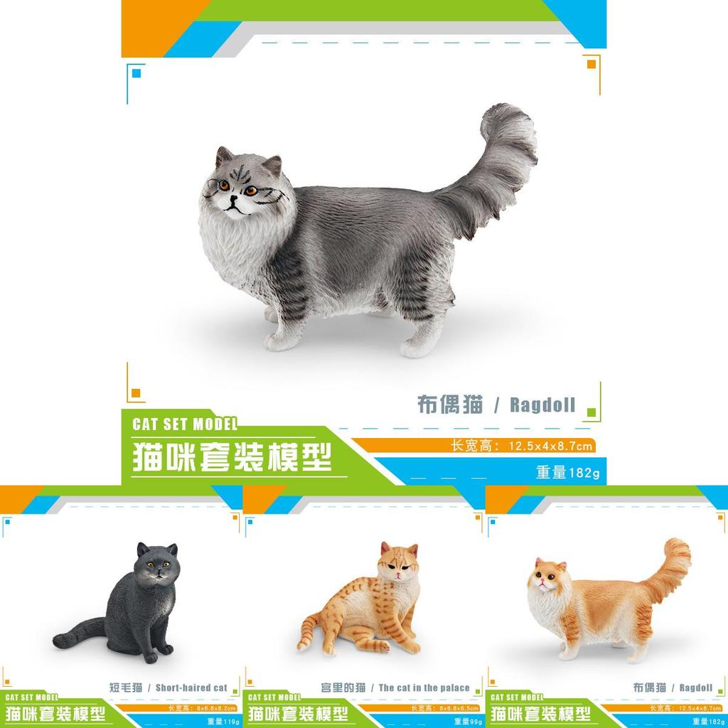 Ragdoll Katze Somali Katze Figur Für Kinder PVC Tier Modell Katze Zum Lernen Spielen