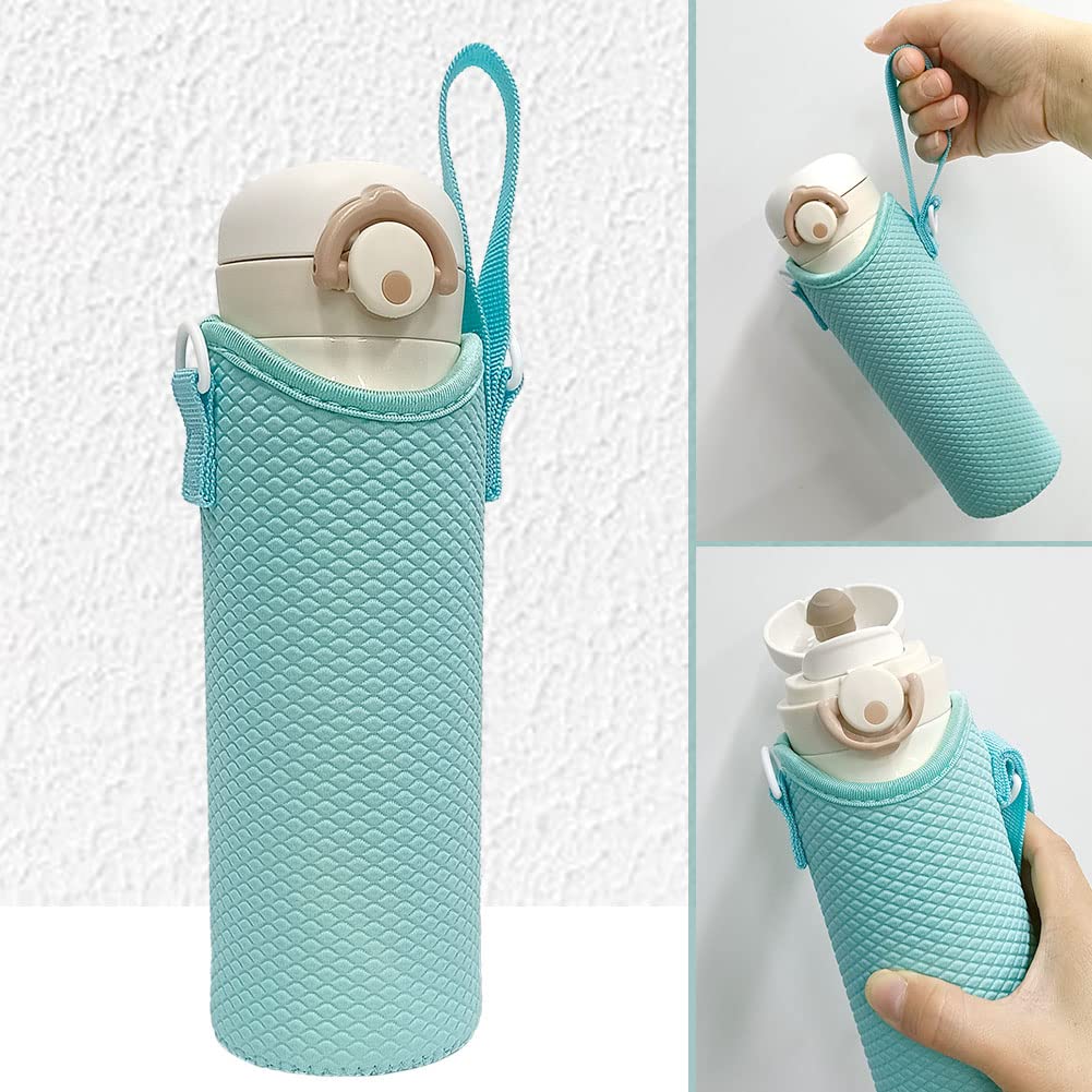 Futakuchi Wasserflaschenhülle mit Schultergurt, Kälteisolierung für 500 ml 600 ml Thermosflaschenhülle aus Kunststoff, Flaschenhalter aus Kunststoff, Handtasche, Crossbody